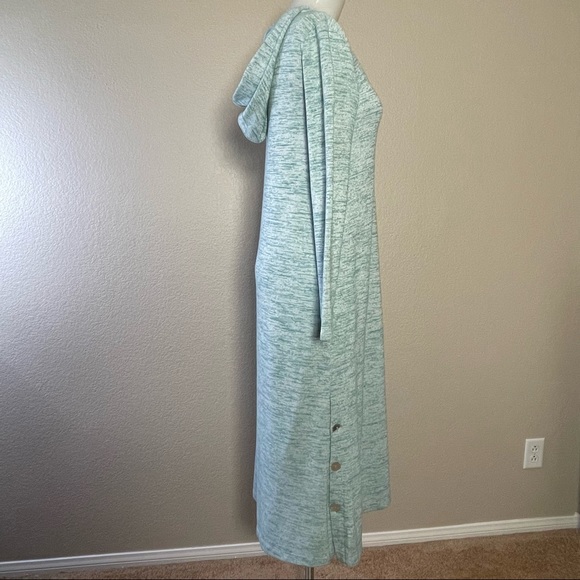 SOFT SURROUNDINGS BLUE LING SLEEVE HOODED GOWN/DRESS - Picture 3 of 6